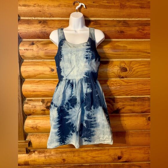 American Eagle Denim Tie Dye Dress Size 4 - Picture 1 of 10